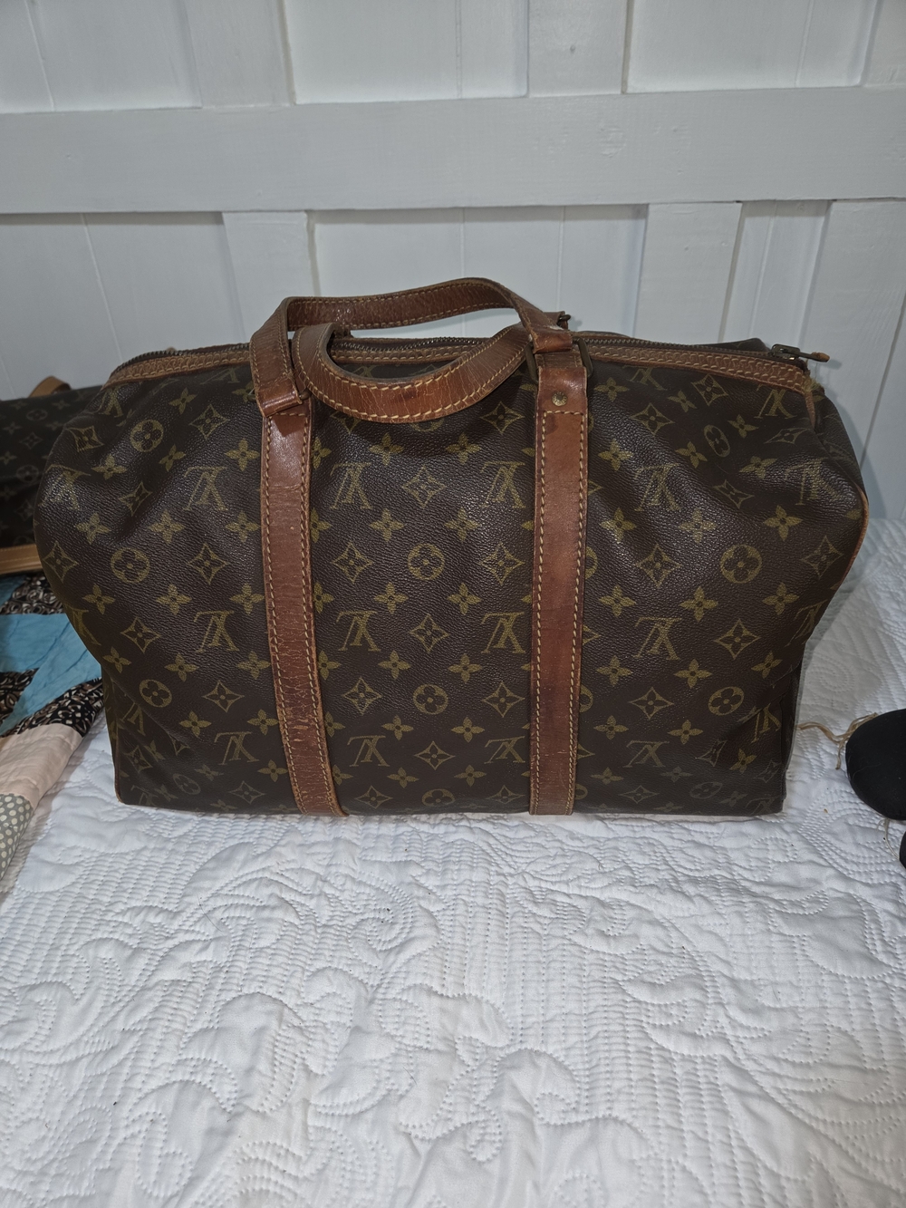 Louis Vuitton Brown Monogram Travel Tot Keepall Bandoulieree 45